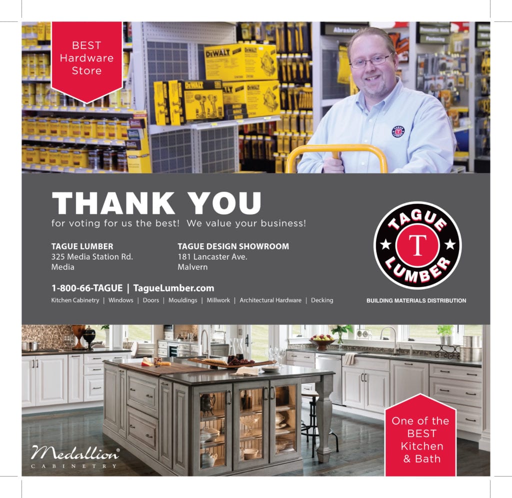 Tague Lumber named BEST of DELCO! Tague Lumber