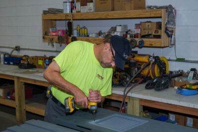 commercial door lite kits and louvers installed