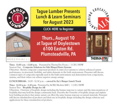 AIA Lunch &amp; Learn en Doylestown | Modern Mill y ThermaTru