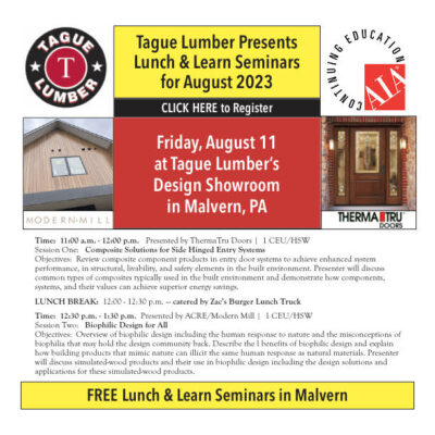 AIA Lunch &amp; Learn en Malvern | Modern Mill y ThermaTru