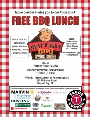 Free BBQ Lunch Truck at Tague Kennett Square  8/9/22