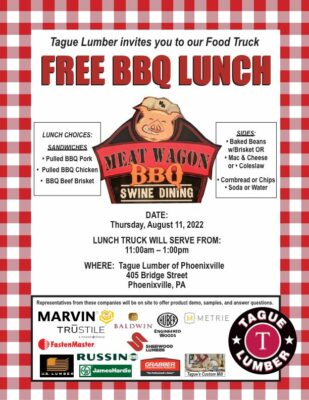 Free BBQ Lunch Truck at Tague Phoenixville 8/11/22