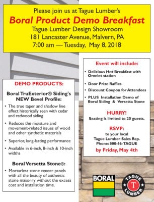 Boral & Versetta Stone FREE Product Demo & HOT Breakfast at Tague Malvern Showroom