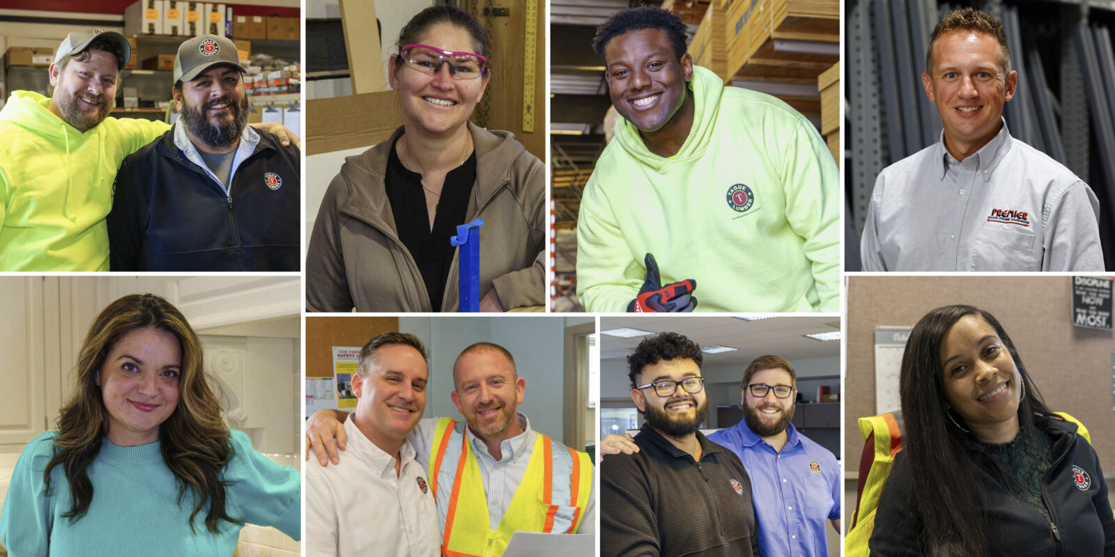 Collage photo of Tague employees in various career paths