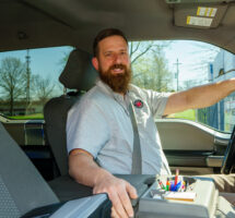 employee, cooney in Doylestown in truck