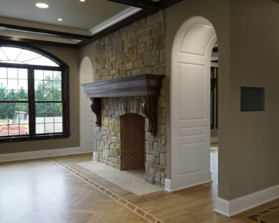 Curved & Radius Mouldings and Jambs at Tague Custom Mill with fireplace surround