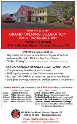 GRAND OPENING Events at Tague Kennett Square