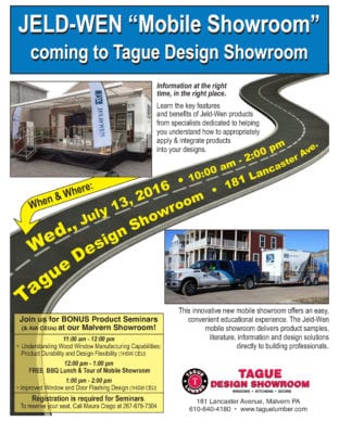 2 Free AIA seminars & BONUS tour of Jeld-Wen Mobile Showroom at Tague Design Showroom