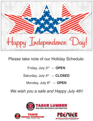 4th of July — Holiday Schedule