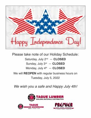 July 4th Schedule