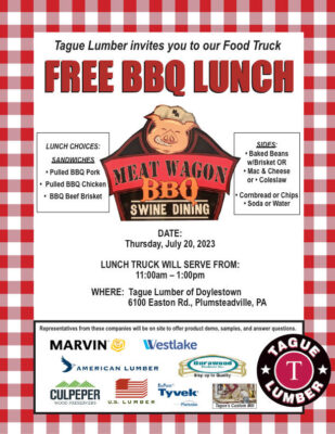 Free BBQ Lunch Truck at Tague Doylestown 7/20/23