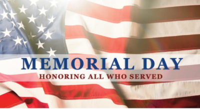 Memorial Day Holiday Schedule