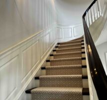 Custom raised panel wainscoting installation