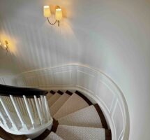 Custom raised panel wainscoting installation