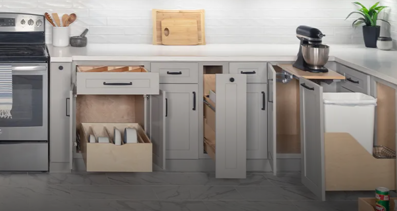 kitchen cabinet pull-out storage organizer