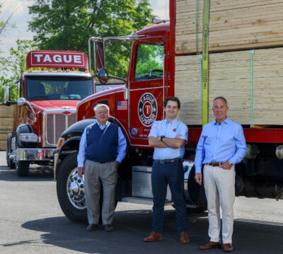 Tague Lumber family owners at warehouse building materials Pennsylvania