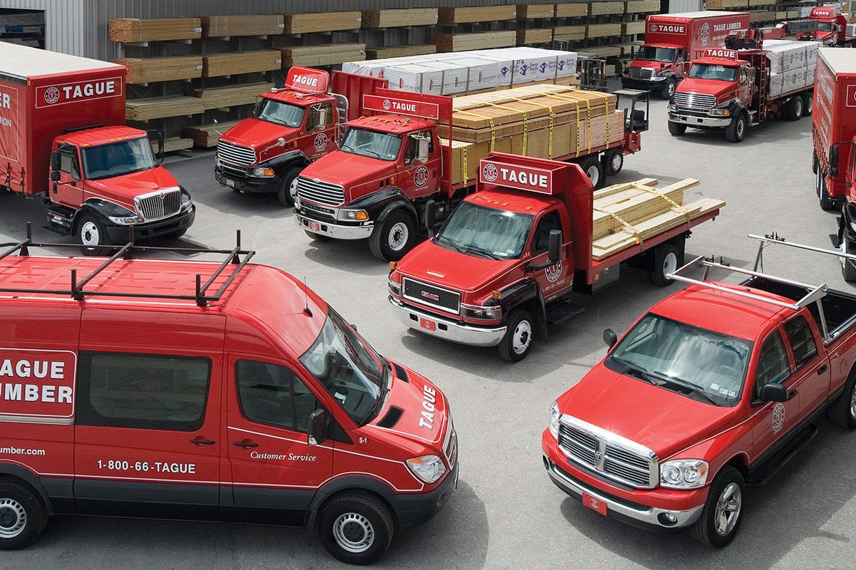 Tague Lumber trucks