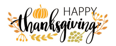 CLOSED for Thanksgiving Holiday