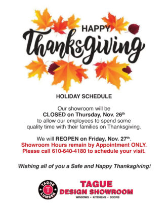 Thanksgiving — Holiday Schedule