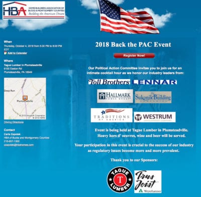 HBA of Bucks/Mont PAC event